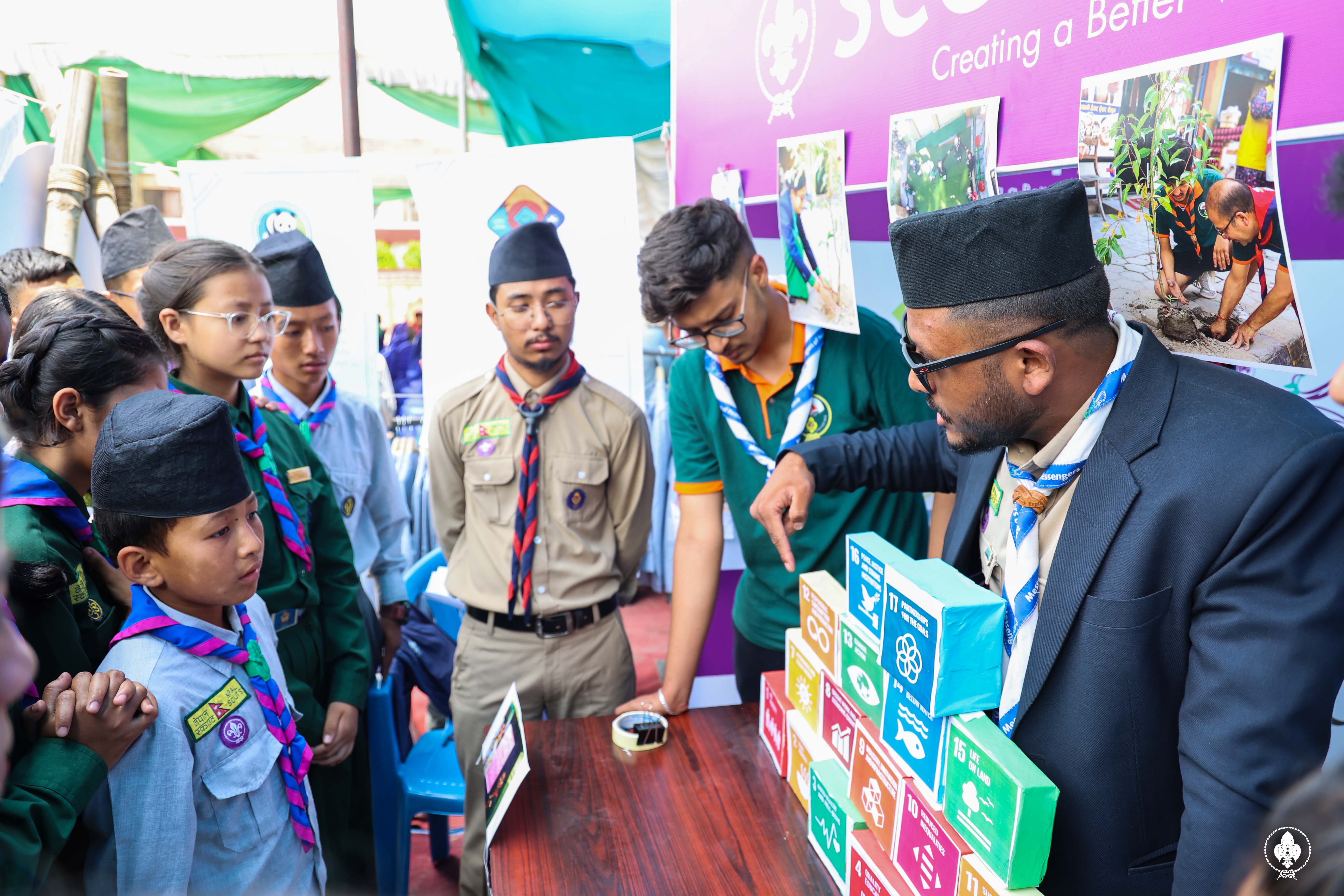 young scouts learning about SDGs